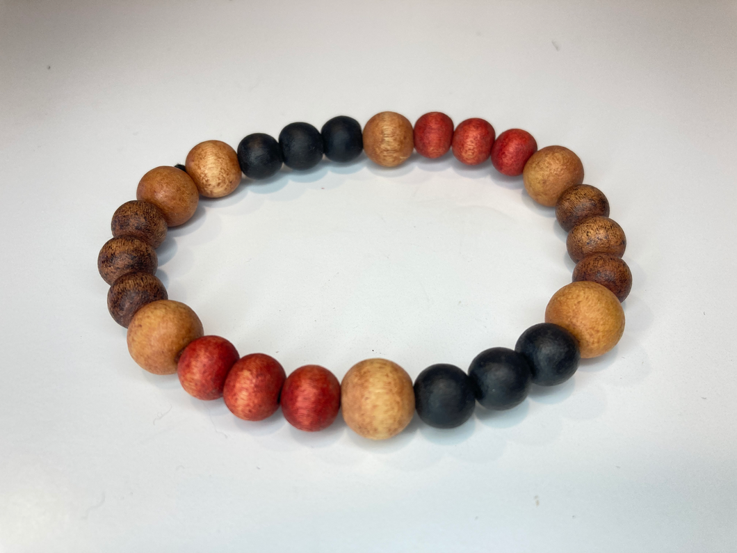 Multicolor Wood Beaded Bracelet